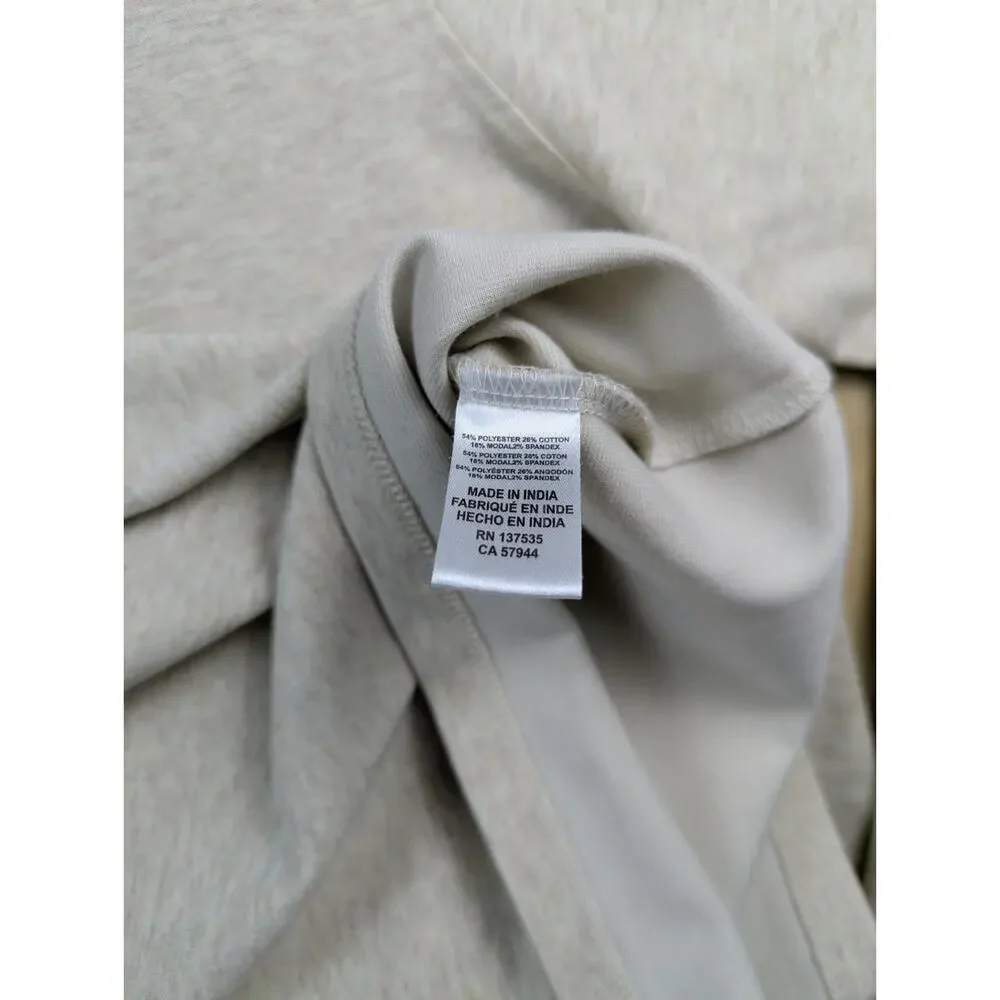 Mizzen+Main Men's XXL 1/4 Zip Pullover Sweater Heathered Beige Stretch Knit